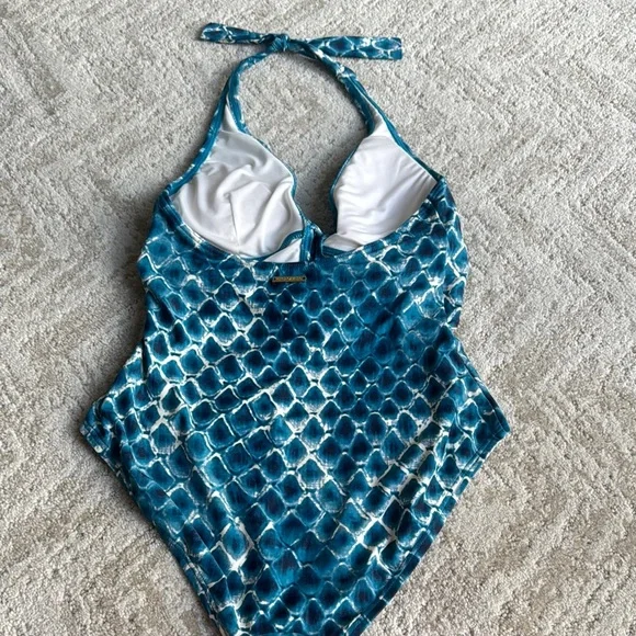 Vince Camuto Blue One Piece Halter Swimsuit - Picture 4 of 6